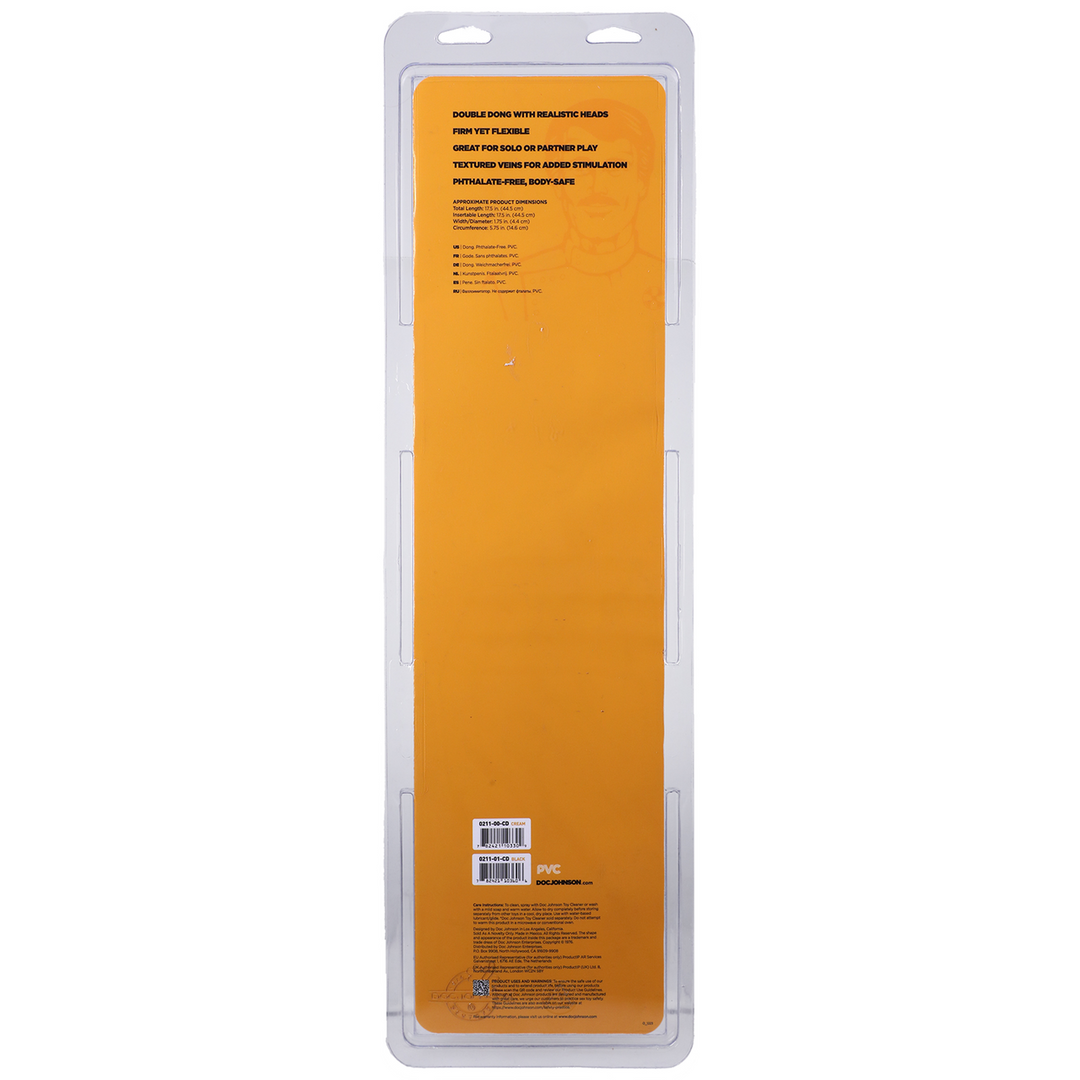 Doc johnson Geaderde Double Header - Dildo met Dubbele Einden - 18 / 45 cm (782421103606)