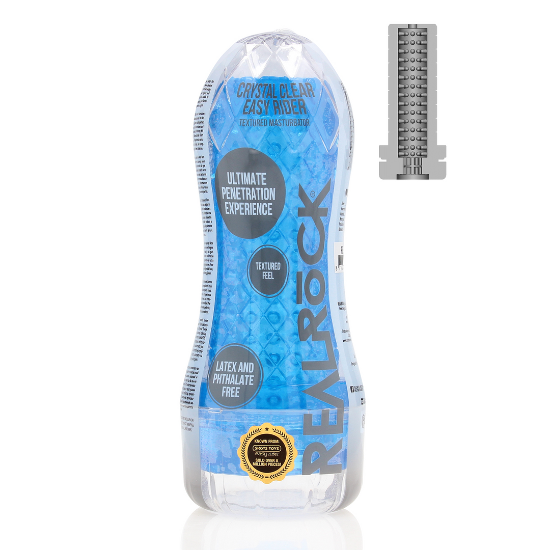 Realrock by shots Easy Rider - Textured Masturbator - Blauw (8714273045072)