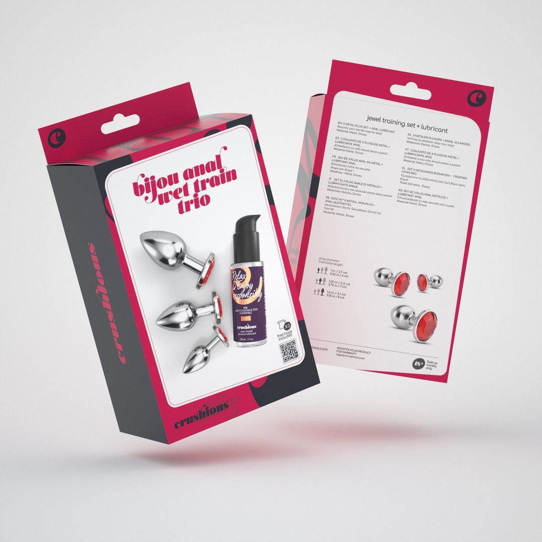 Crushious Bijou - Anal Wet Train Trio - 3 Jewel Plugs - Rood (7403254151048)