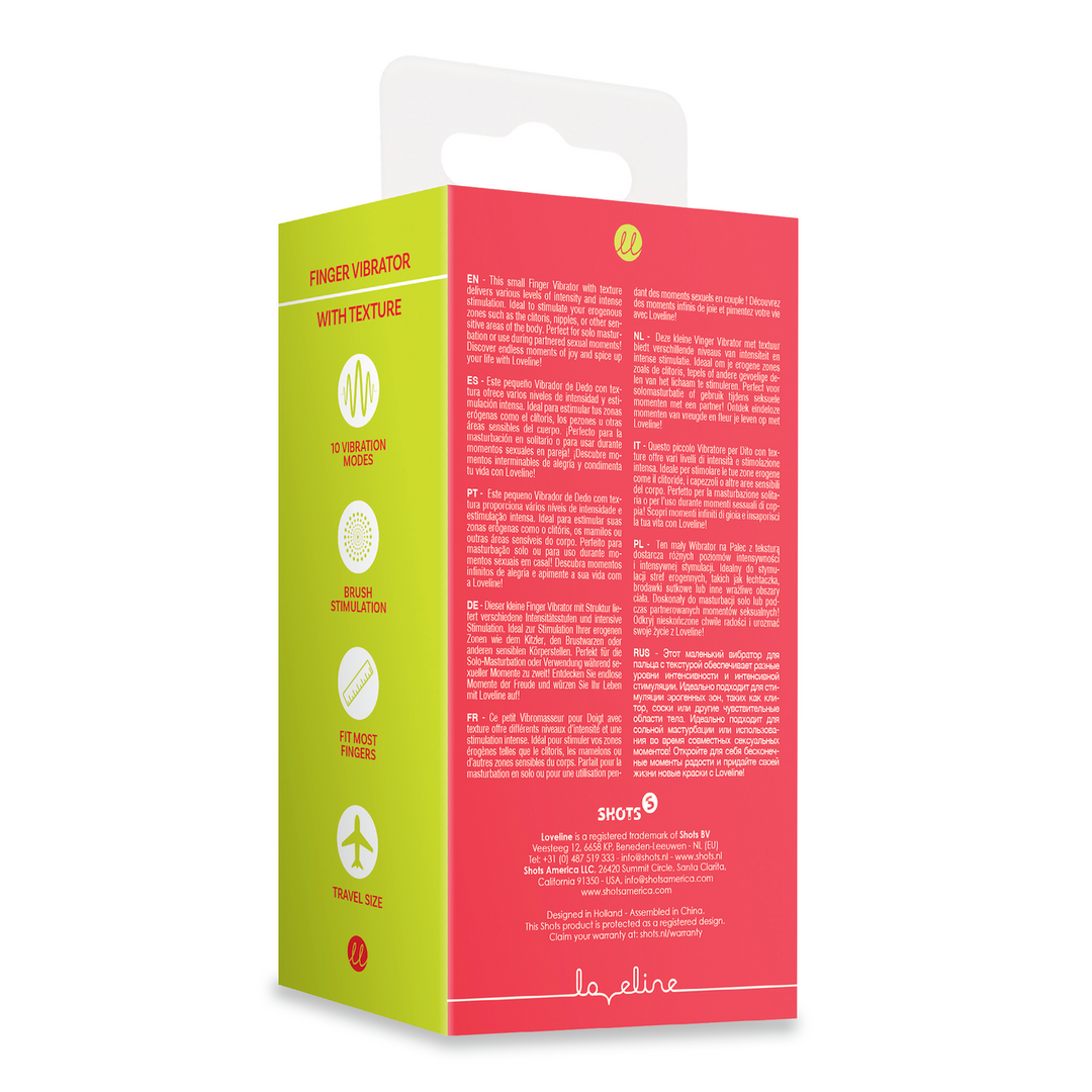 Loveline by shots Textured Finger Vibrator - Sunrise Red (8714273044846)