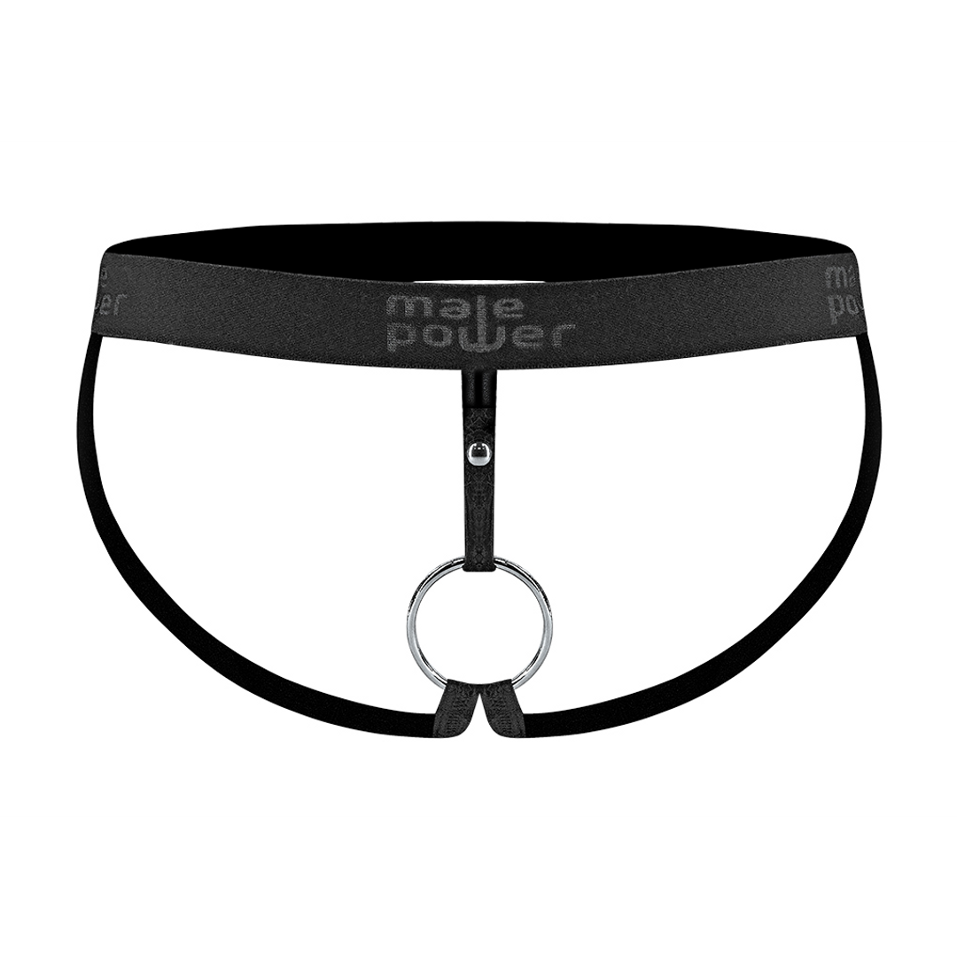 Male power Ring Jock - L - Zwart (845830064613)