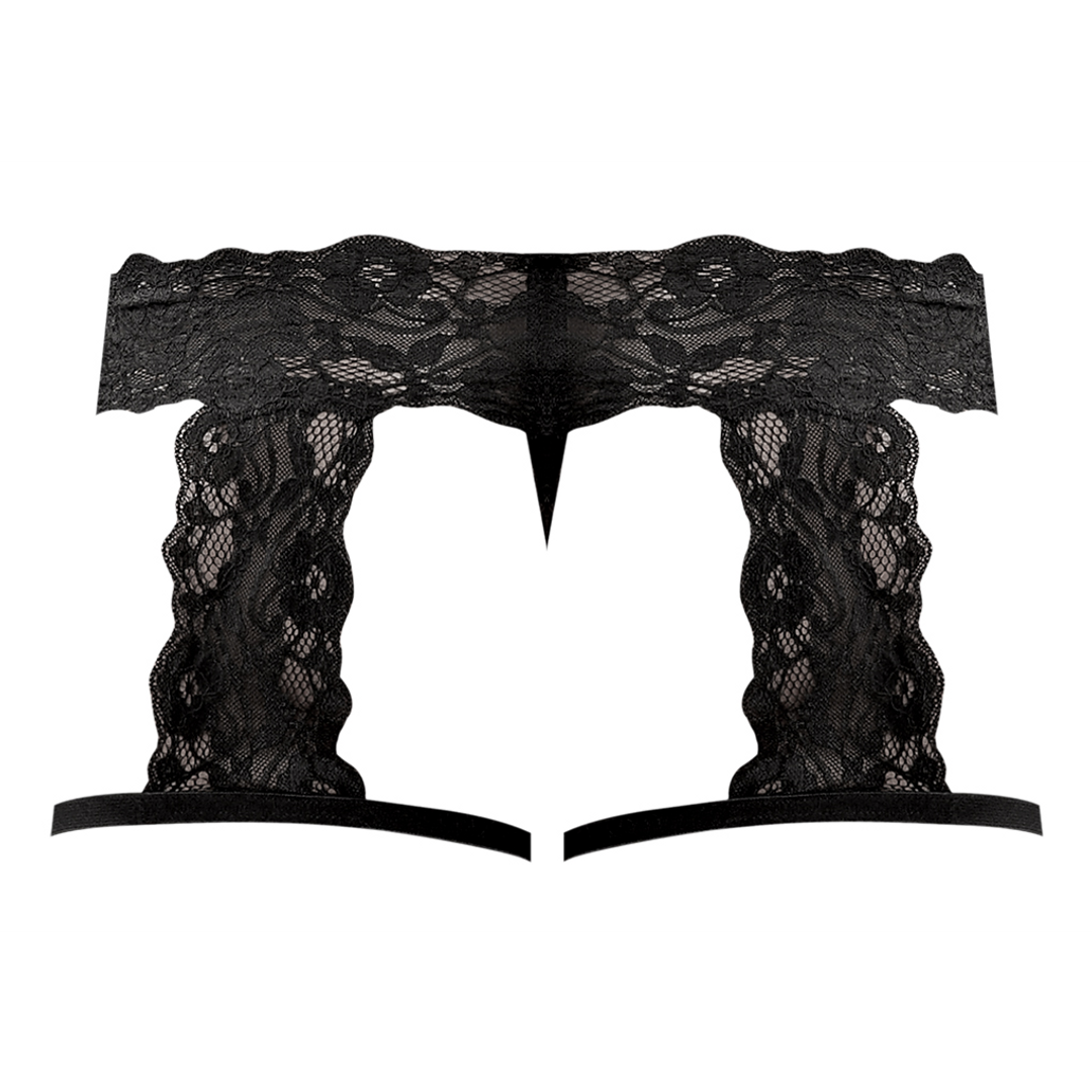 Male power G-String Garter Short - L/XL - Zwart (845830058346)