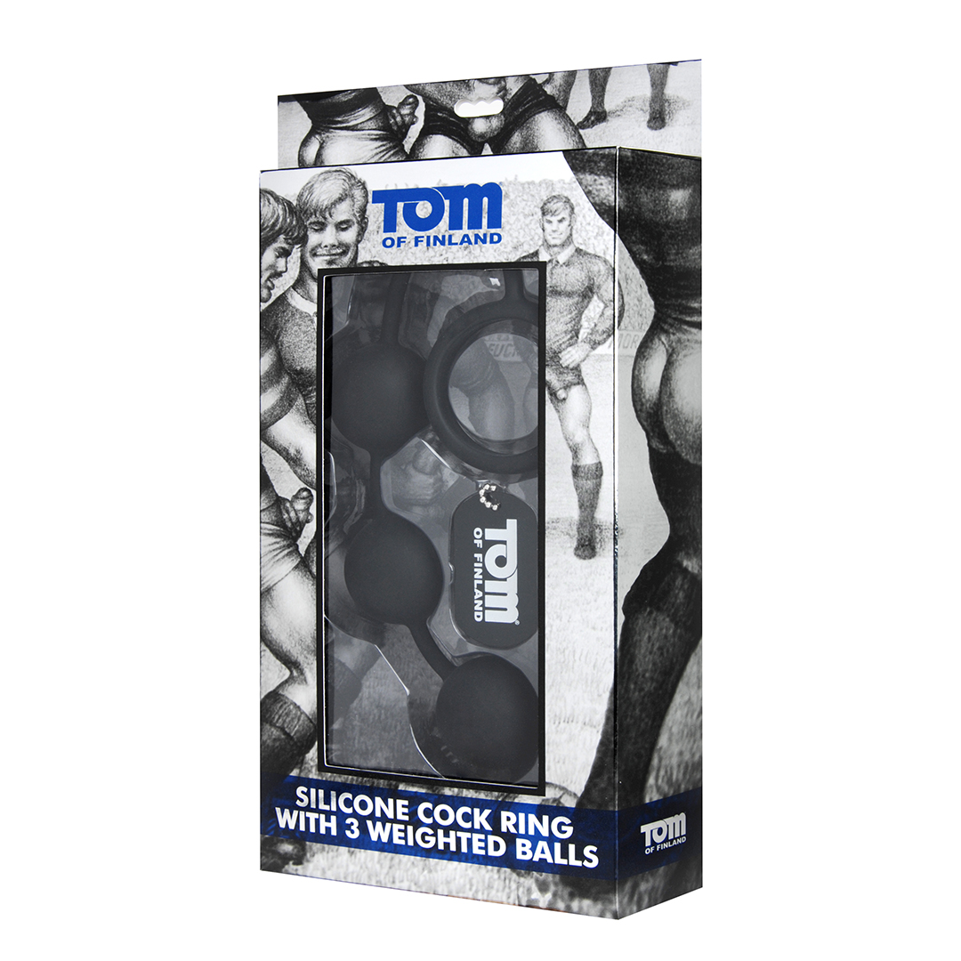 Xr brands Siliconen Cockring met 3 Gewogen Ballen (848518019325)