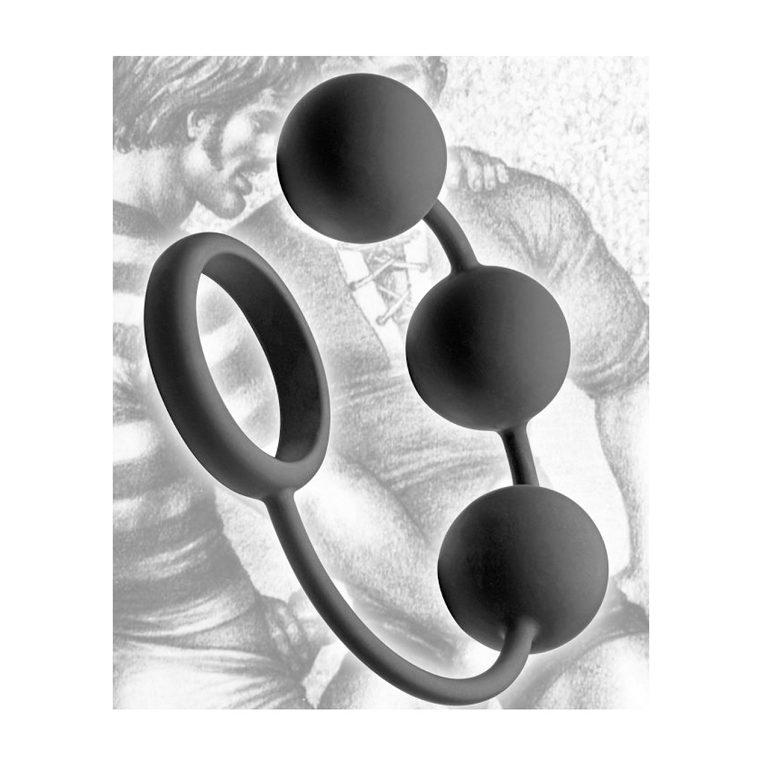 Xr brands Siliconen Cockring met 3 Gewogen Ballen (848518019325)