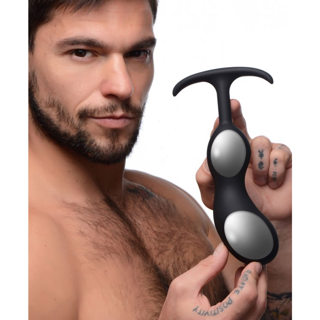 Xr brands Premium Siliconen Geweighted Prostate Plug - Extra Groot (848518044631)