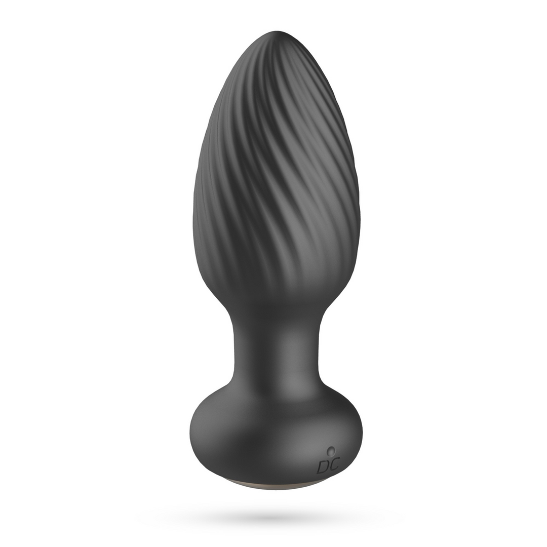 Crushious Twister - Draaibare Anale Plug met Afstandsbediening - Zwart (7403254156692)