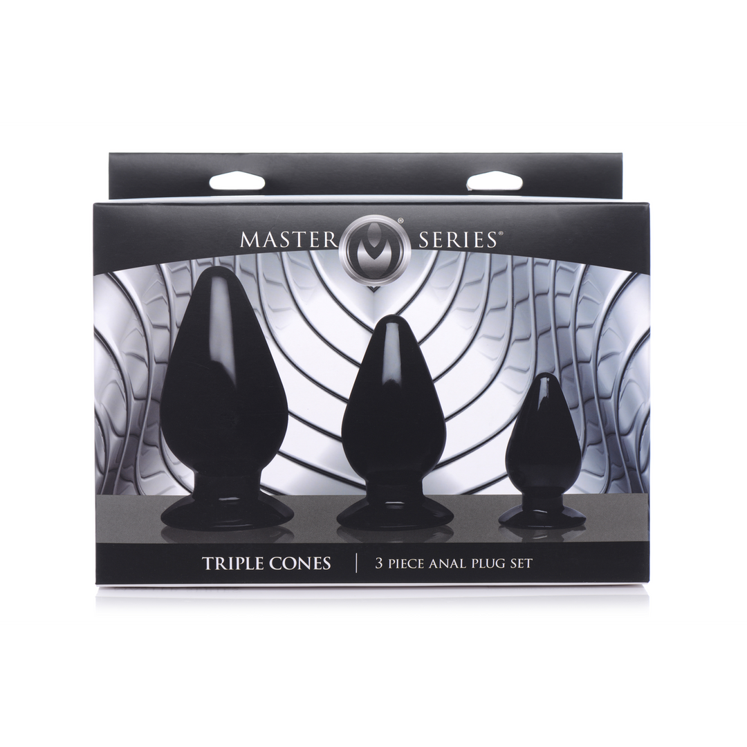Xr brands Driehoeksconussen - Anale Plug Set - 3 Stuks (848518037596)