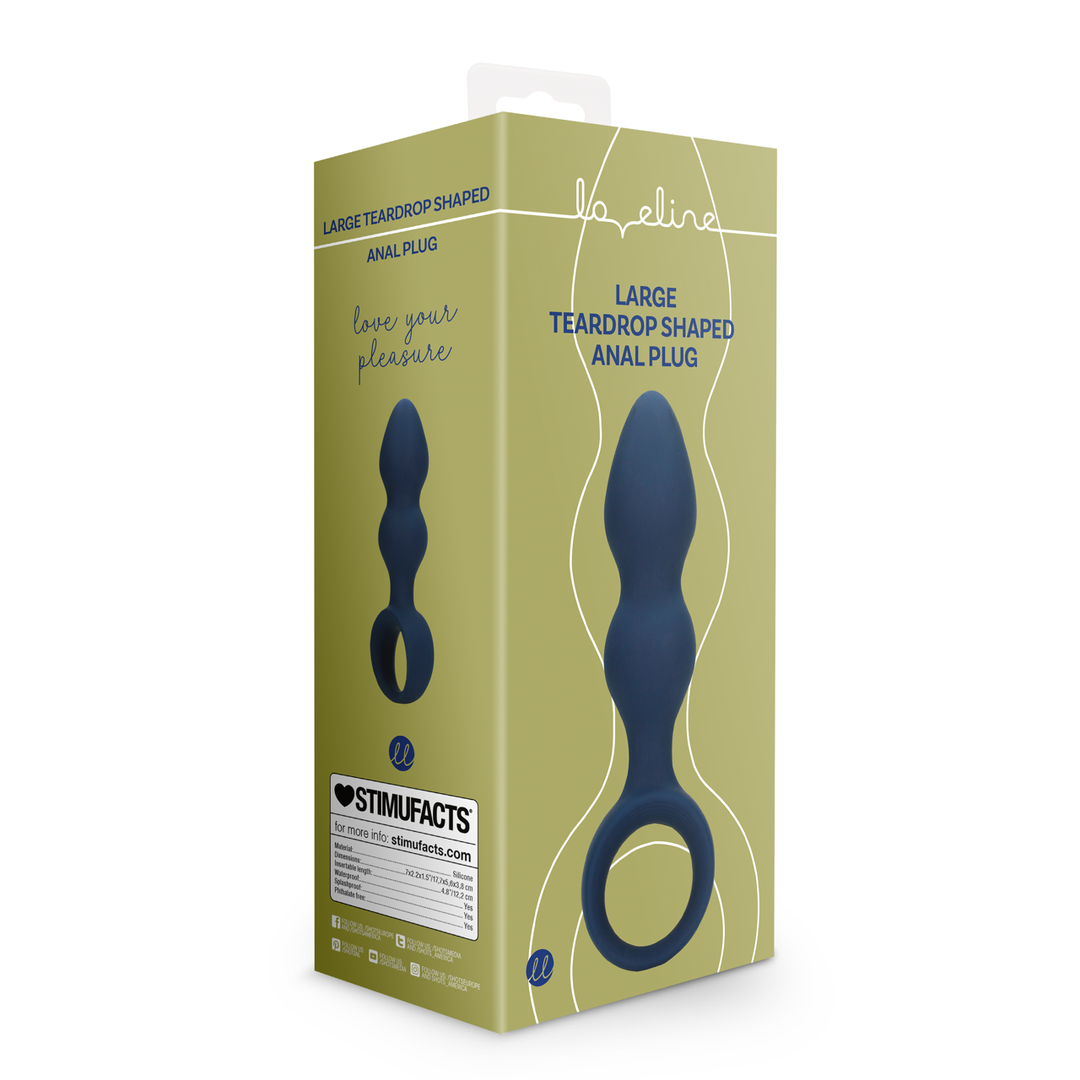 Loveline by shots Druppelvormige Anale Plug - Groot - Baltisch Blauw (8714273050786)