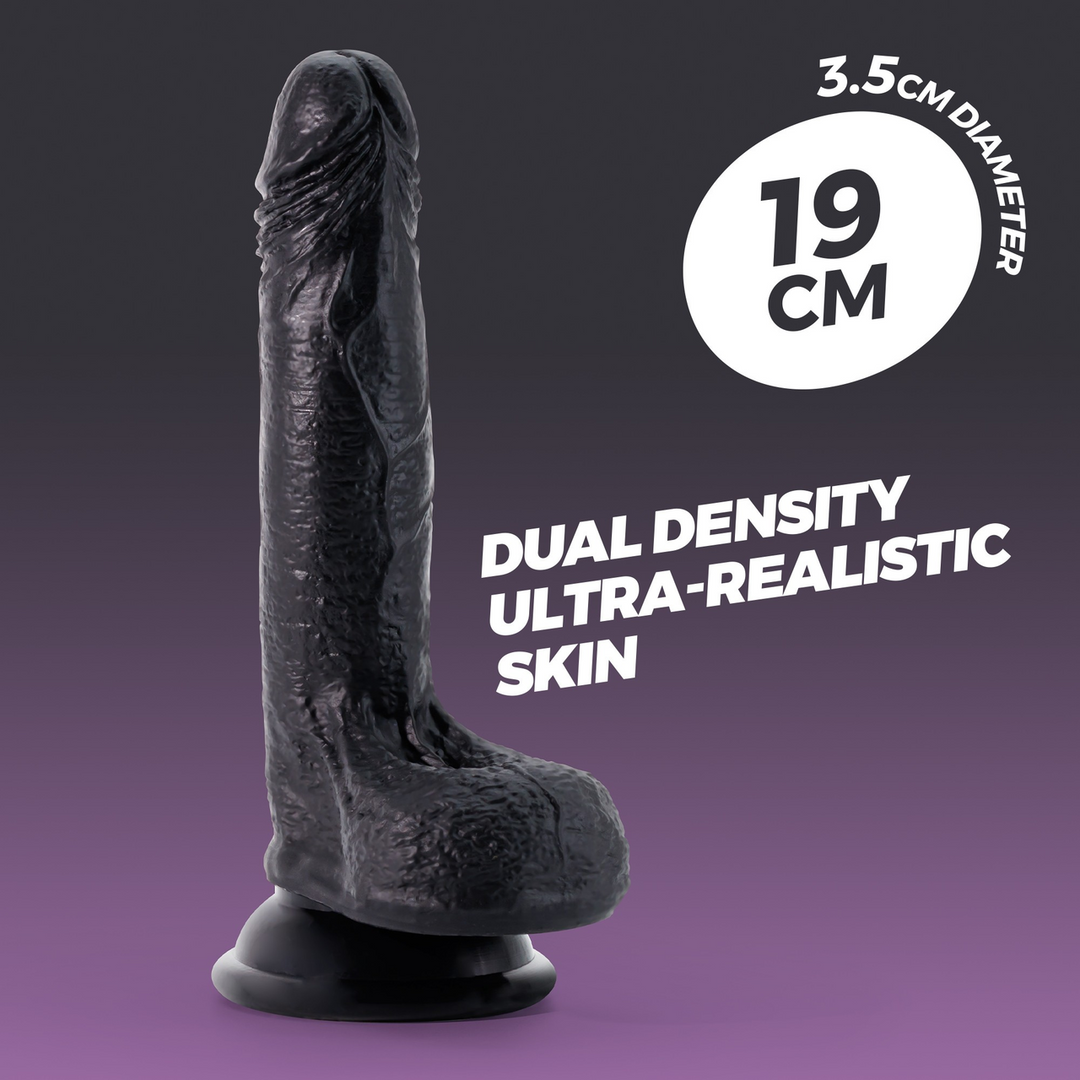 Crushious Inviktus - Vloeibare Siliconen Dildo - 7 / 19 cm - Zwart (7403254159327)