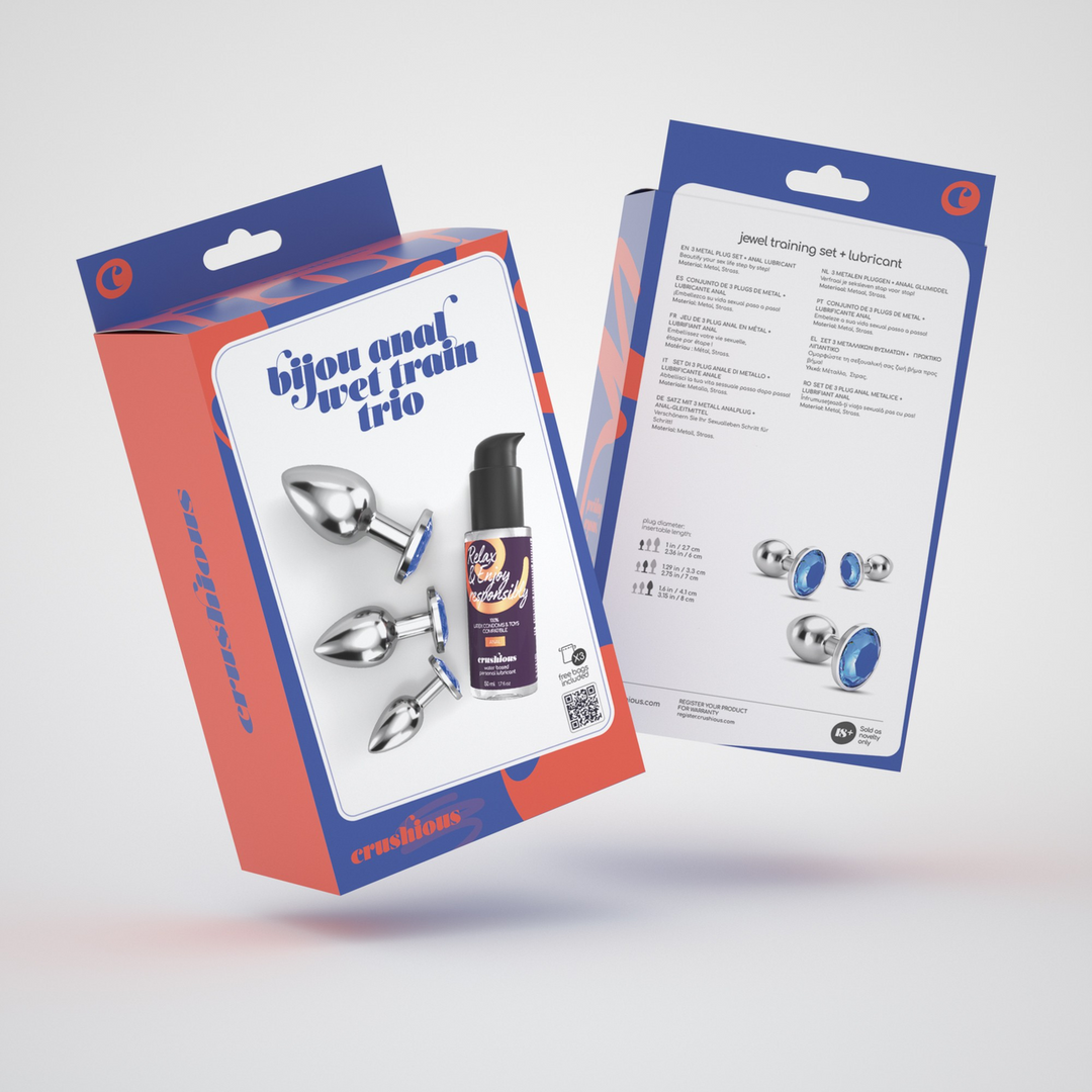 Crushious Bijou - Anal Wet Train Trio - 3 Jewel Plugs - Blauw (7403254151062)