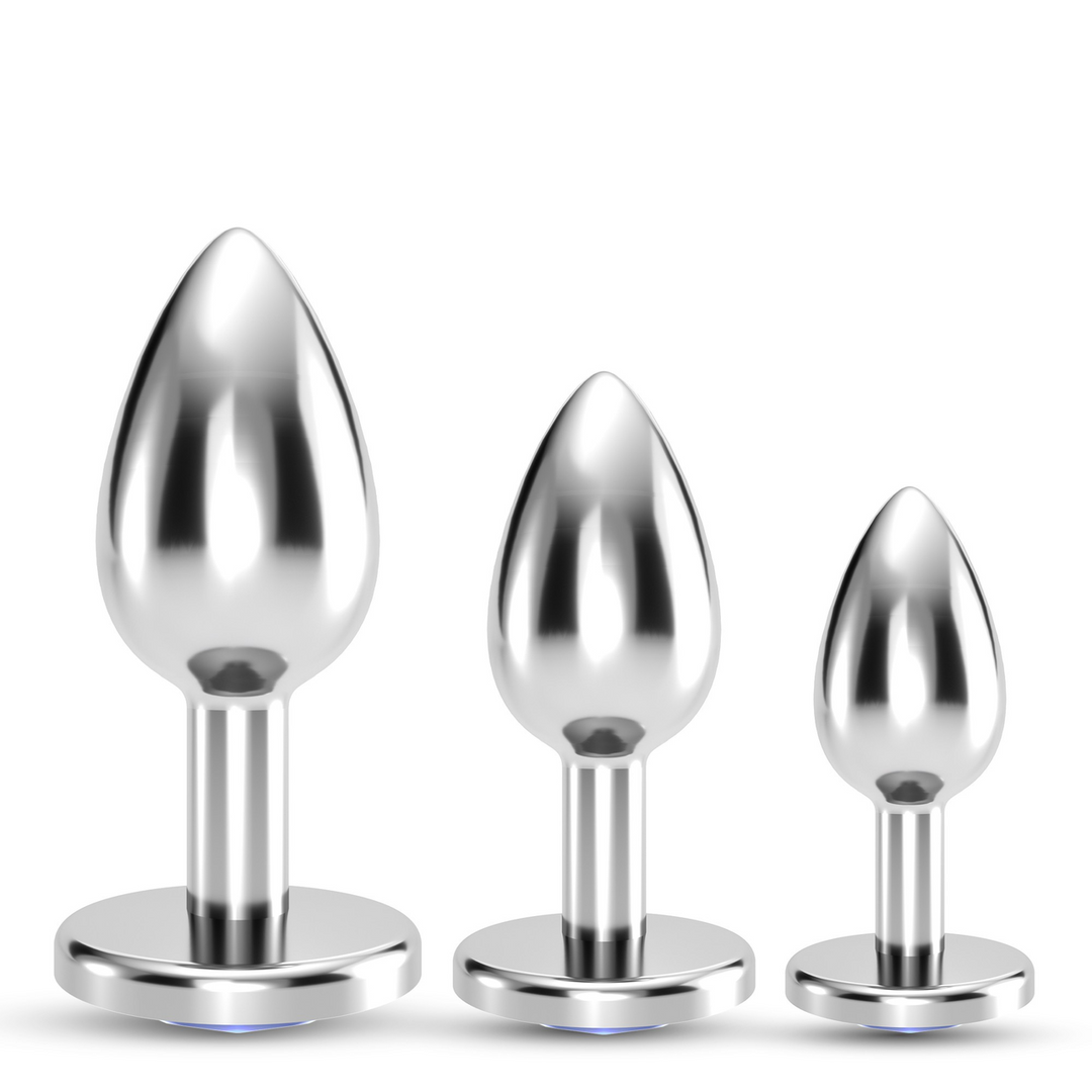 Crushious Bijou - Anal Wet Train Trio - 3 Jewel Plugs - Blauw (7403254151062)