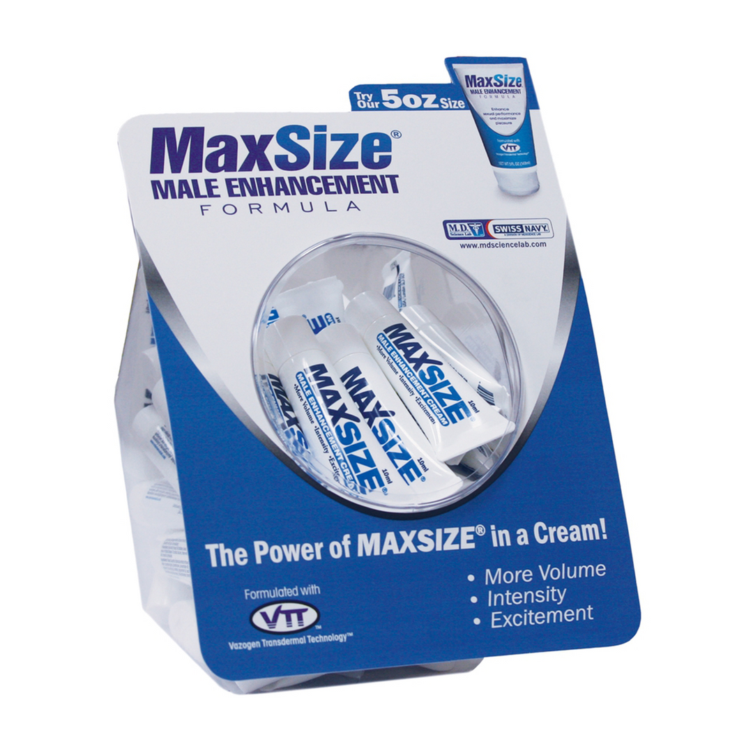Swiss navy MAX Size - Enhancement Creme voor Mannen - 0,3 fl oz / 10ml - Fishbowl - 50 Stuks (699439000110)
