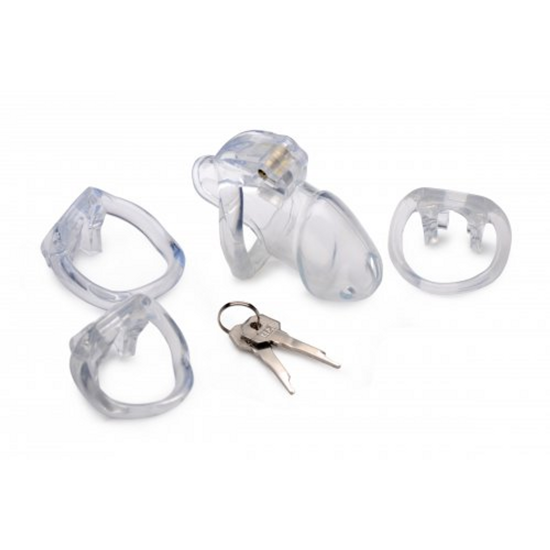 Xr brands Duidelijke Captor - Kinky Cage met Sleutels - Medium (848518037183)