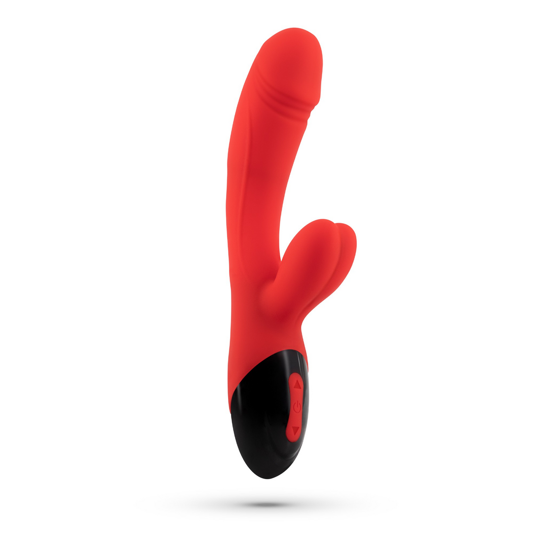 Crushious Dare Dong - Oplaadbare Konijnen Vibrator - Rood (7403254158030)