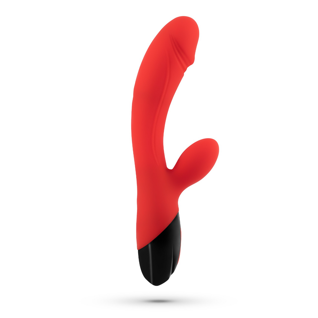 Crushious Dare Dong - Oplaadbare Konijnen Vibrator - Rood (7403254158030)