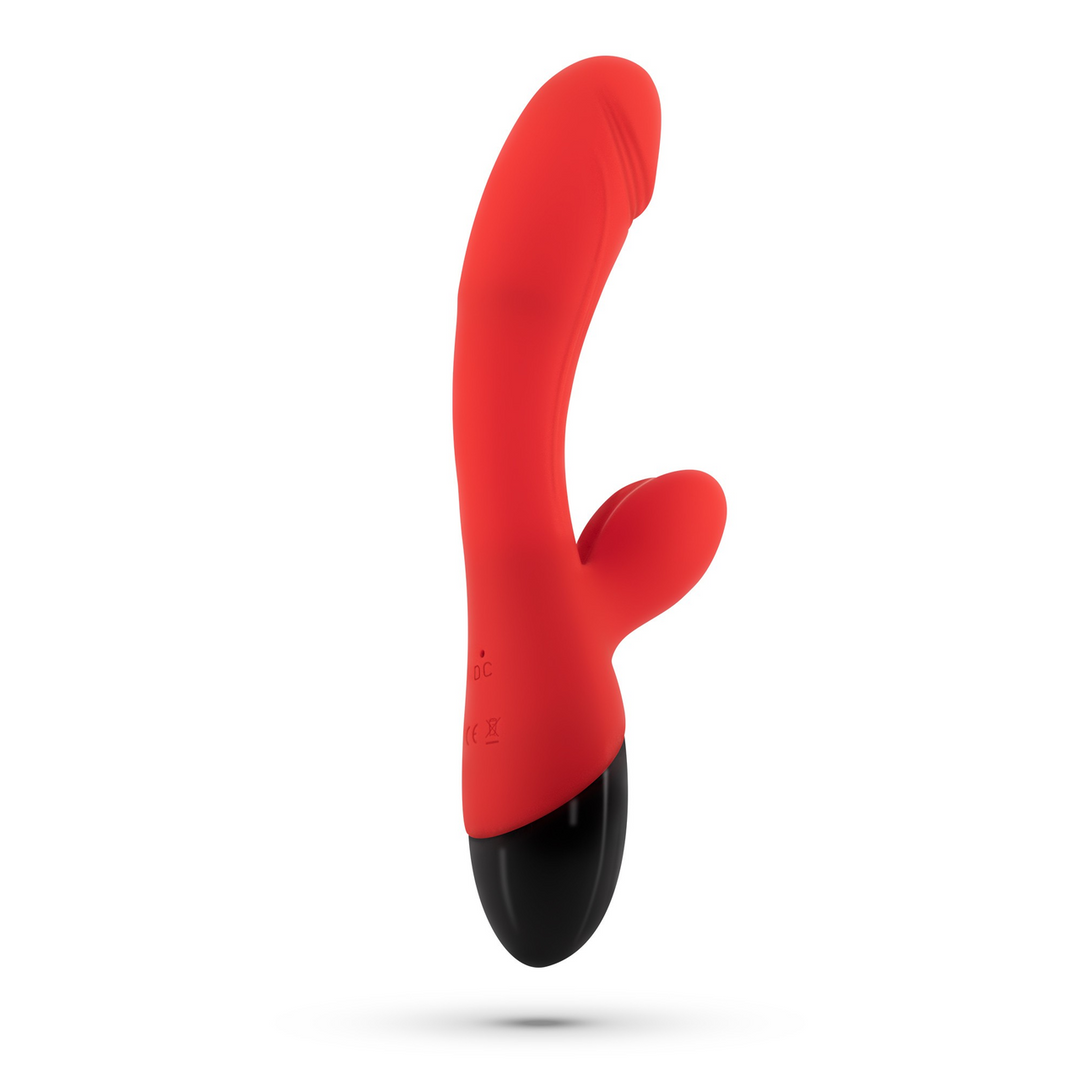 Crushious Dare Dong - Oplaadbare Konijnen Vibrator - Rood (7403254158030)
