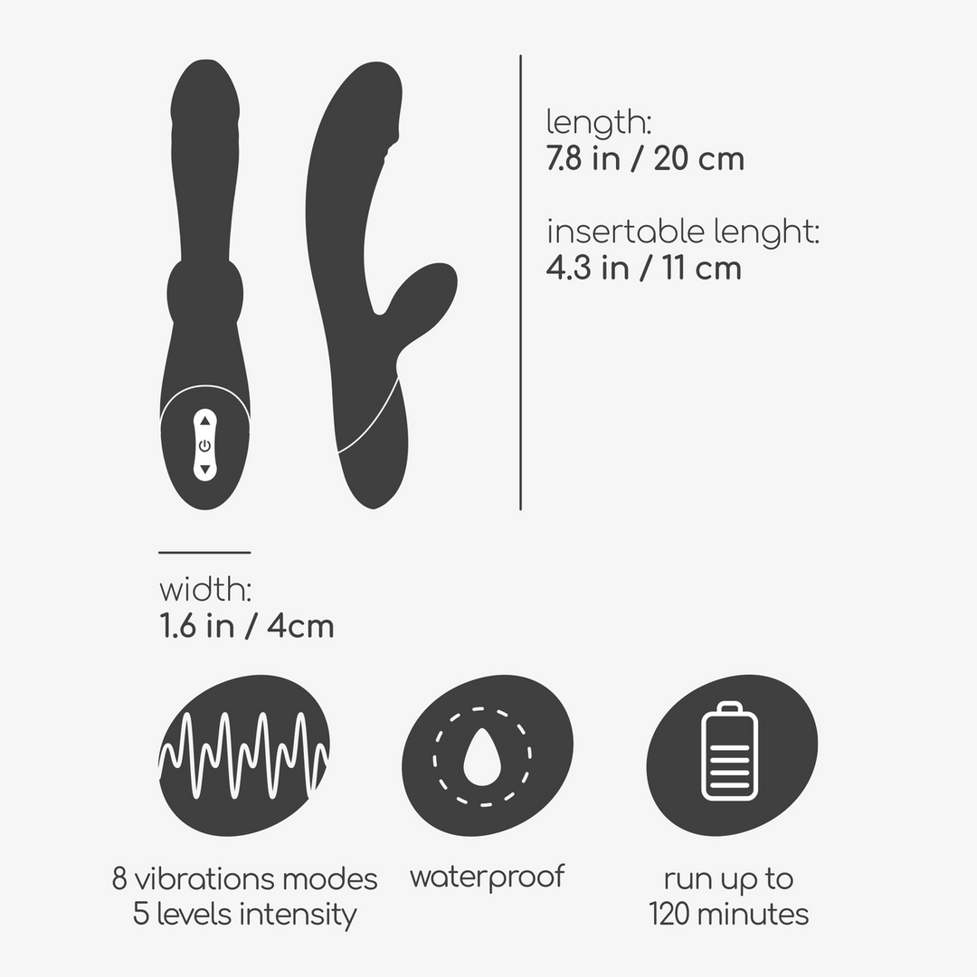 Crushious Dare Dong - Oplaadbare Konijnen Vibrator - Rood (7403254158030)