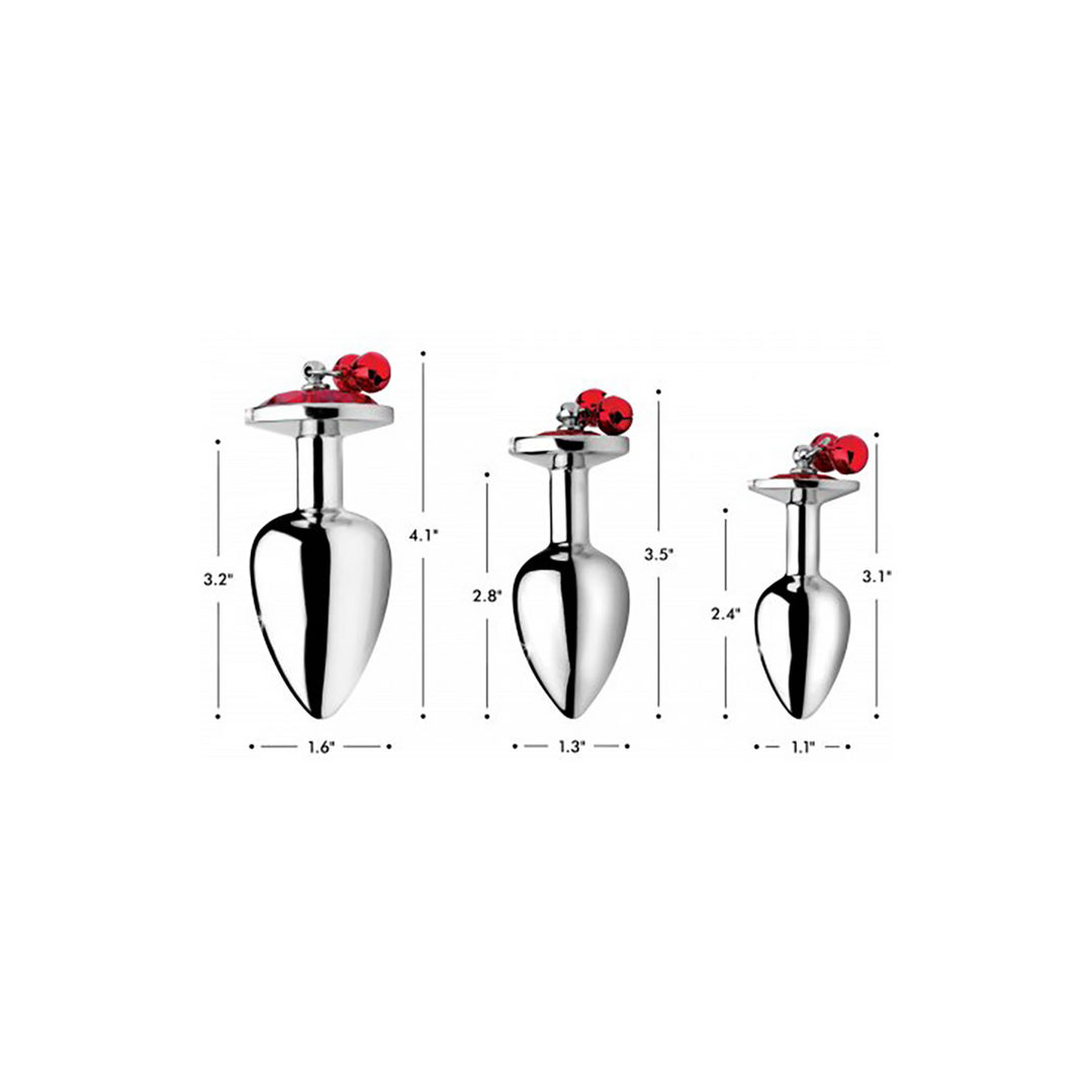 Xr brands Rode Edelsteen - Butt Plug Set met Belletjes (848518042910)