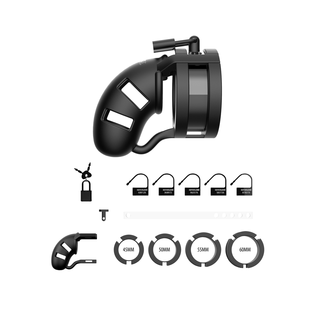 Mancage by shots Model 18 Chastity Cock Cage met Ballsplitter - 3.5 / 9 cm (7423522515501)