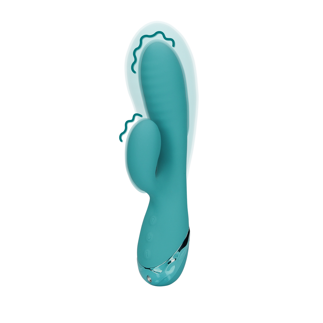 Loveline by shots Opblaasbare Konijnen Vibrator - Pauwblauw (8714273048950)