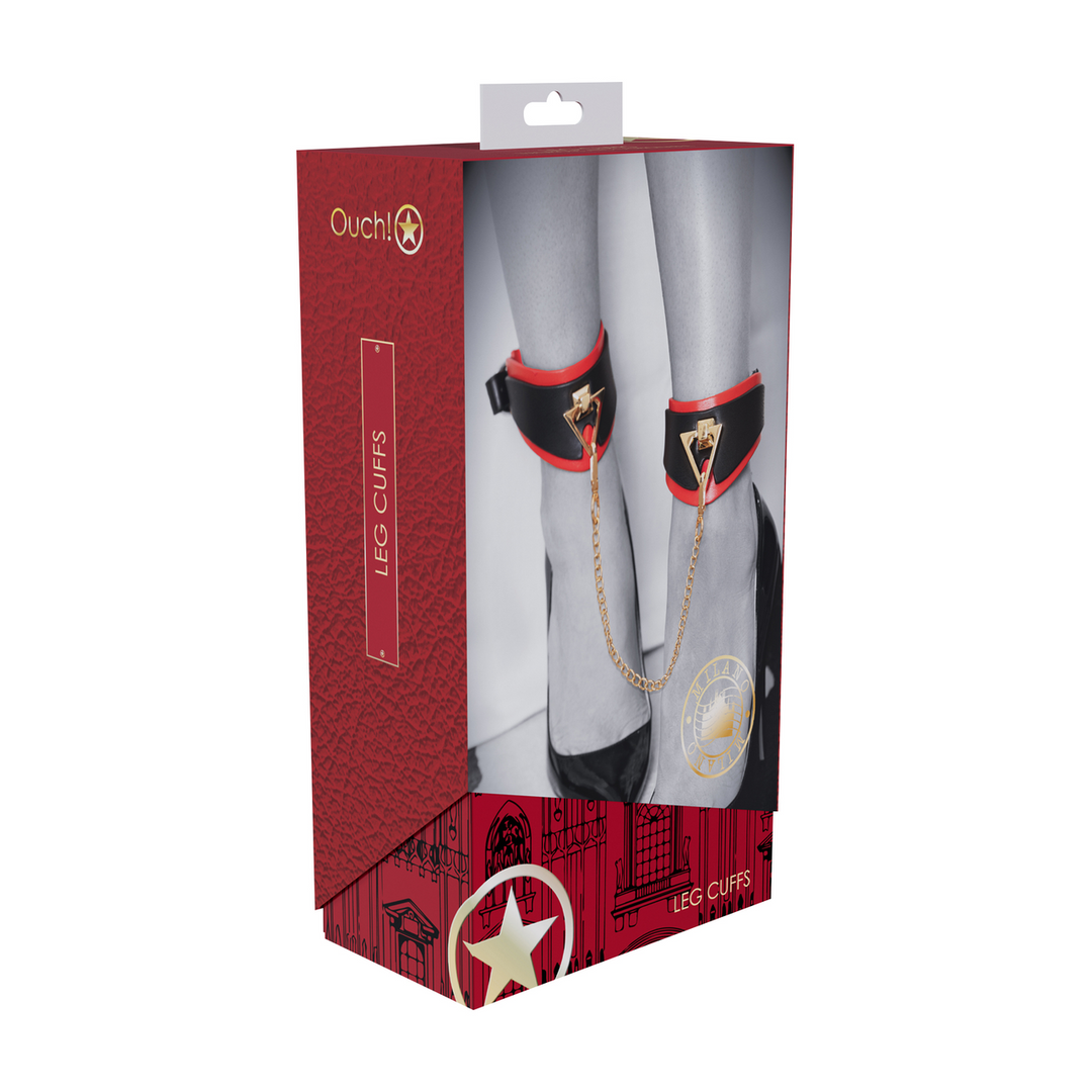 Ouch! by shots Milan Collectie - Beenmanchetten - Zwart/Rood (8714273055965)