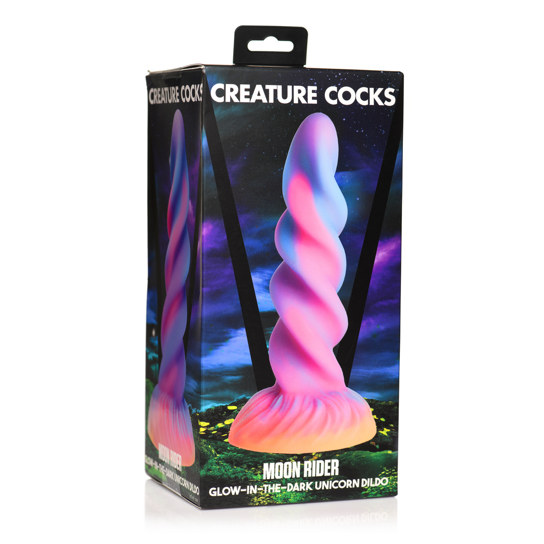Xr brands Moon Rider - Glow-in-the-Dark Eenhoorn Dildo (848518053022)