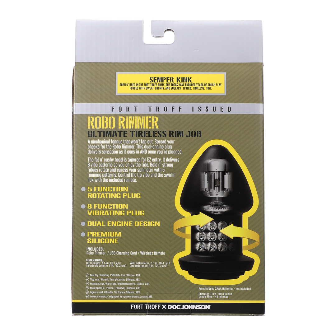 Doc johnson Robo Rimmer X - Vibrerende Plug - Zwart (782421090500)