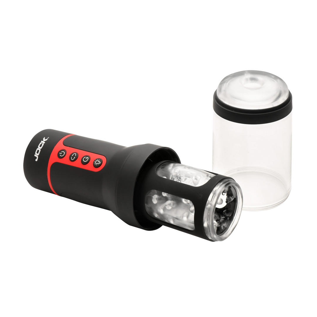 Curve toys Auto Spin - Draaien en Duwen Masturbator - Transparant/Zwart (653078944969)