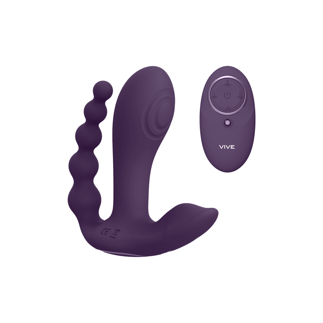 Vive by shots Kata - Pulse Wave Vibrerende Dubbele Penetratie Vibrator - Paars (7423522538555)