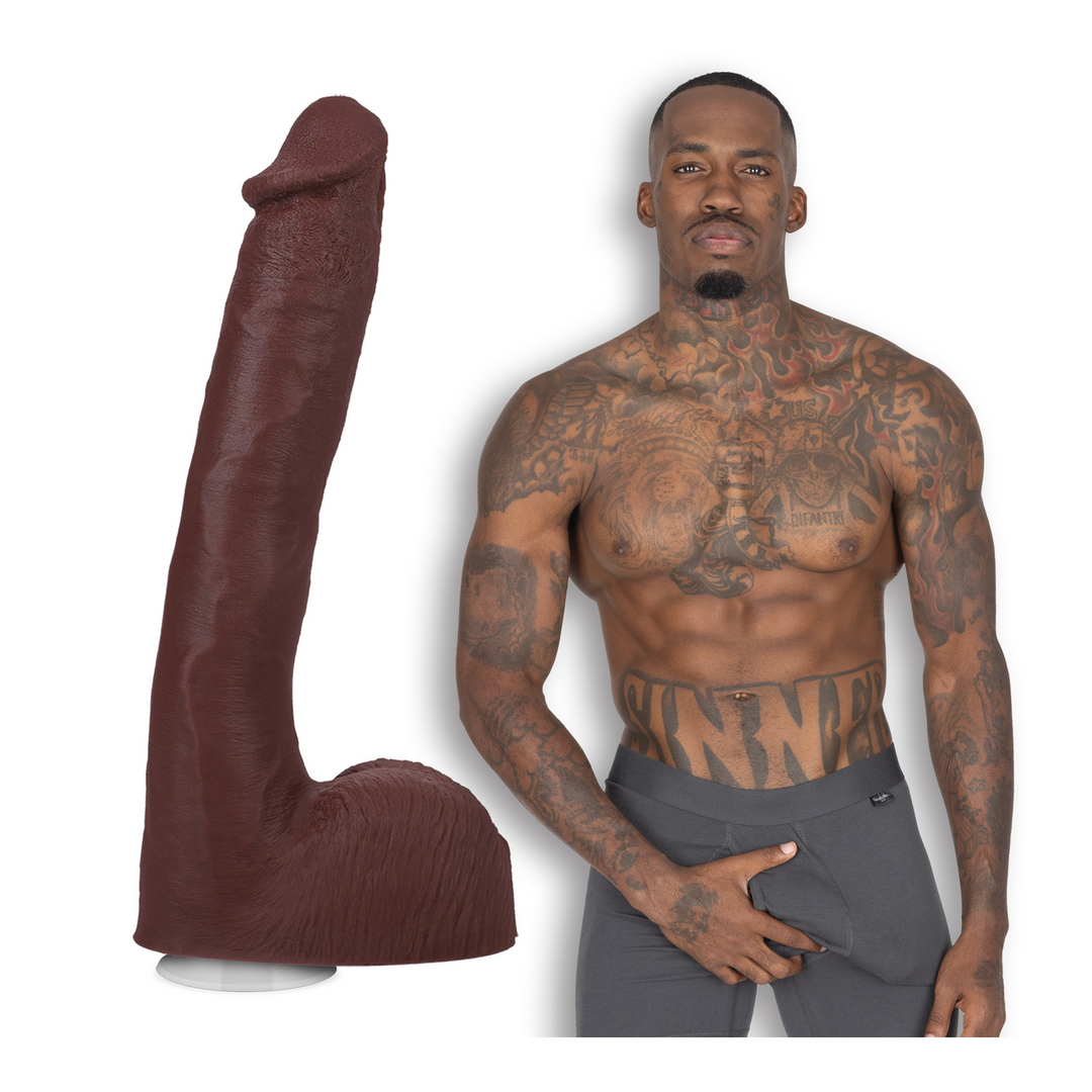 Doc johnson Druk - Realistische ULTRASKYN Dildo - 10 / 25 cm - Chocolade (782421090128)