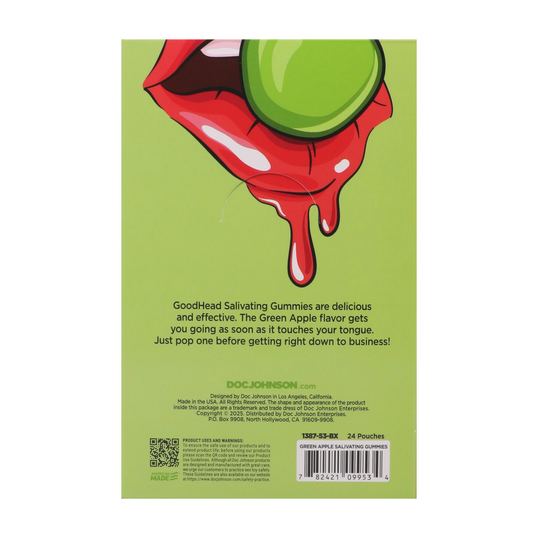 Doc johnson Speekselopwekkende Gummies - 24 stuks display - 12 gr - Groene Appel (782421099534)