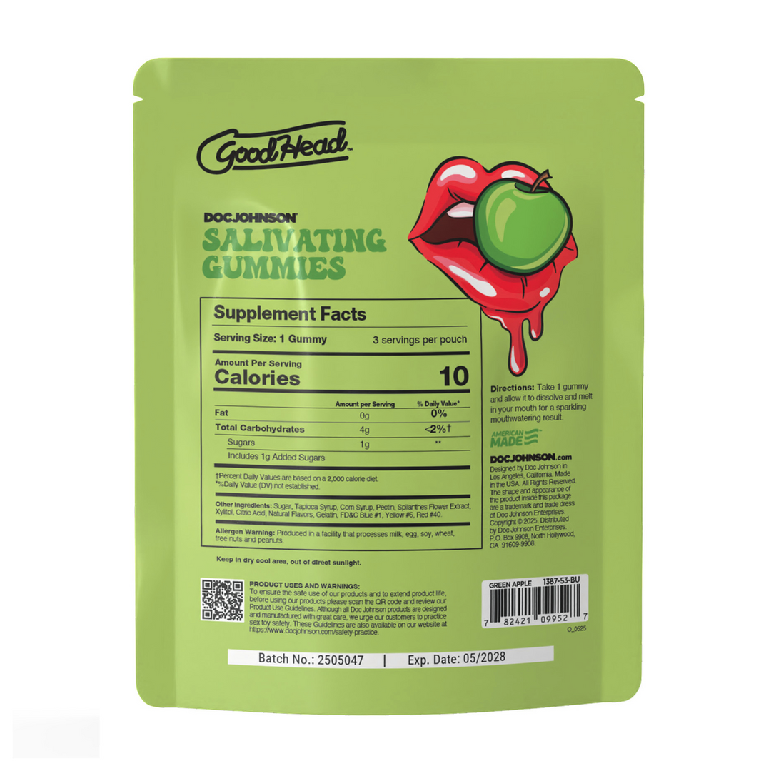 Doc johnson Speekselopwekkende Gummies - 24 stuks display - 12 gr - Groene Appel (782421099534)