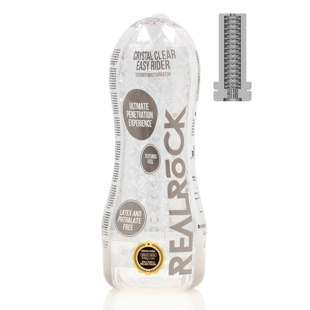 Realrock by shots Easy Rider - Textured Masturbator - Transparant (8714273045096)