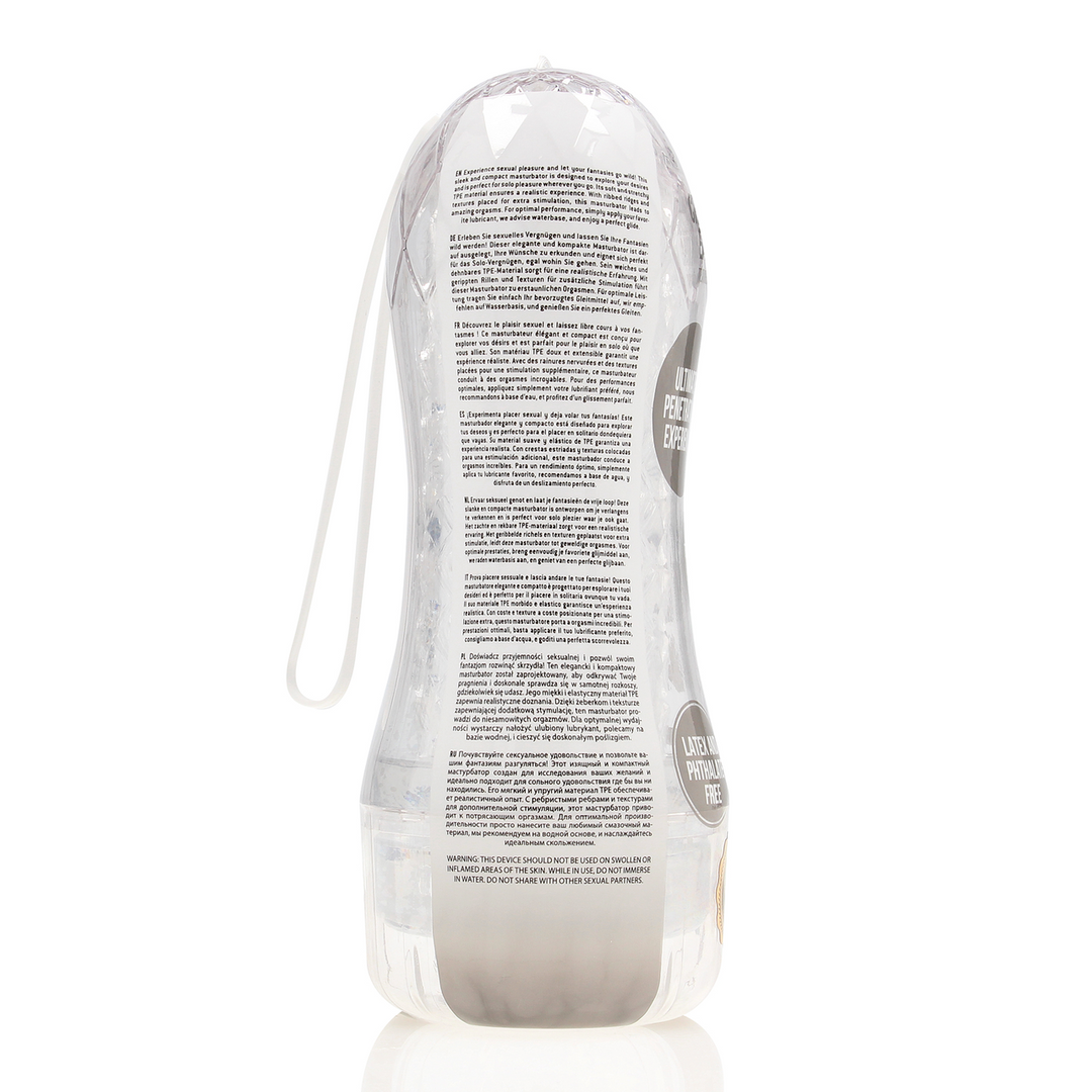 Realrock by shots Easy Rider - Textured Masturbator - Transparant (8714273045096)