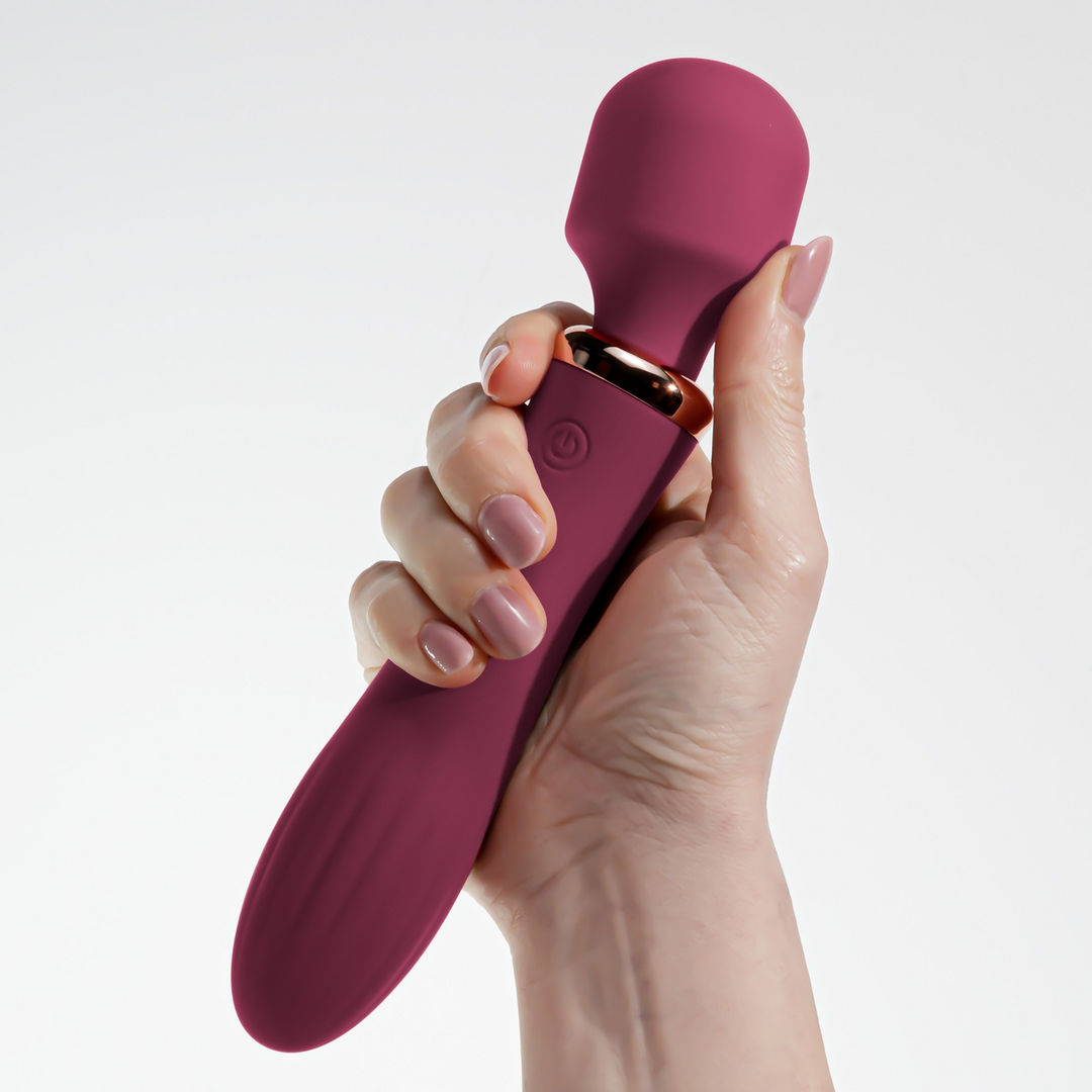 Crushious Jinx - Dual Wand Massager met Verwarmingsmodus - Rode Wijn (7403254161115)