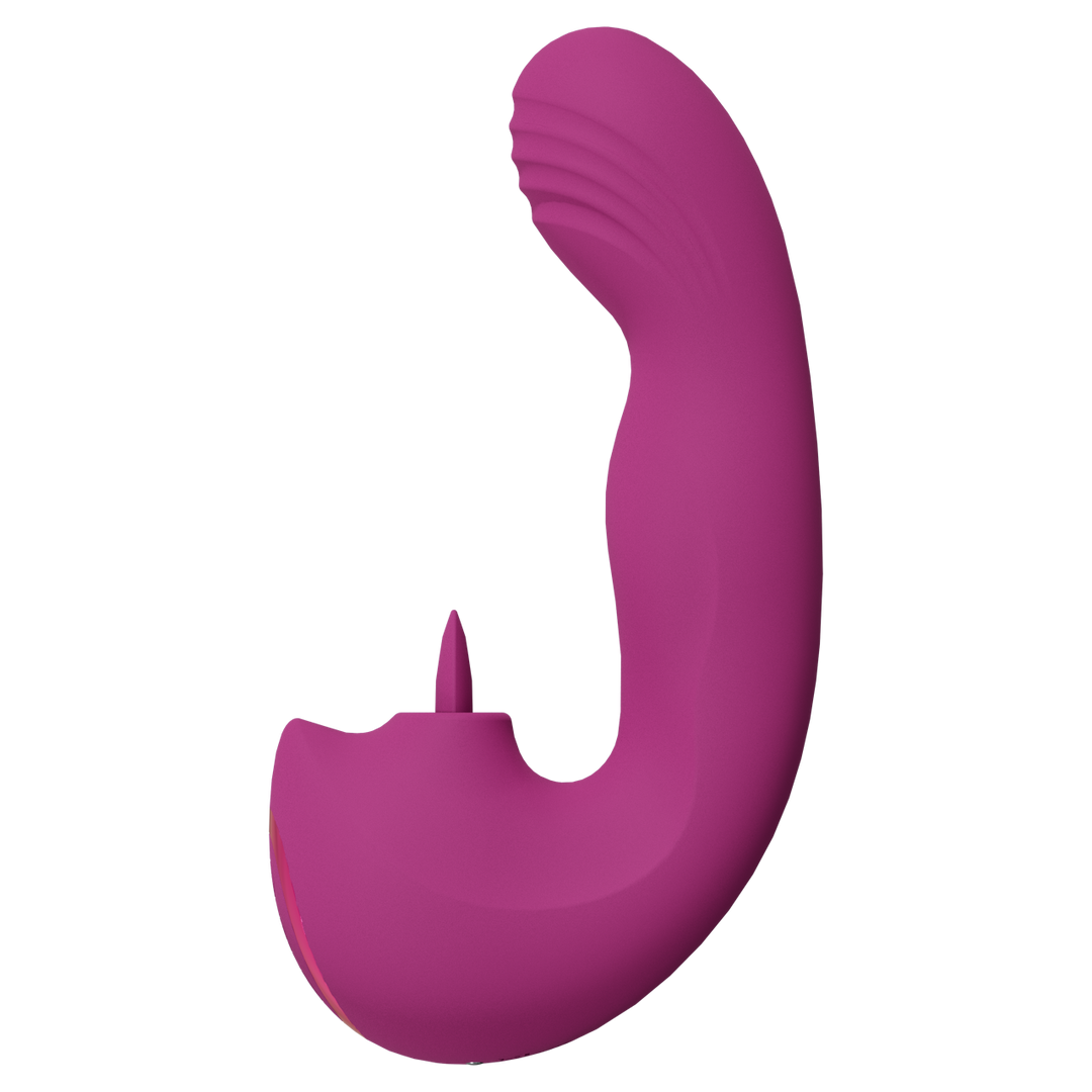 Vive by shots Yumi - Triple Motor G-Spot Vinger Beweging Vibrator en Flickering Tongue Stimulator - Roze (8714273051882)