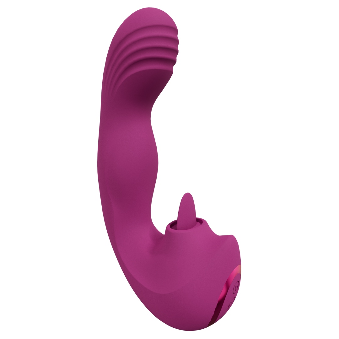 Vive by shots Yumi - Triple Motor G-Spot Vinger Beweging Vibrator en Flickering Tongue Stimulator - Roze (8714273051882)