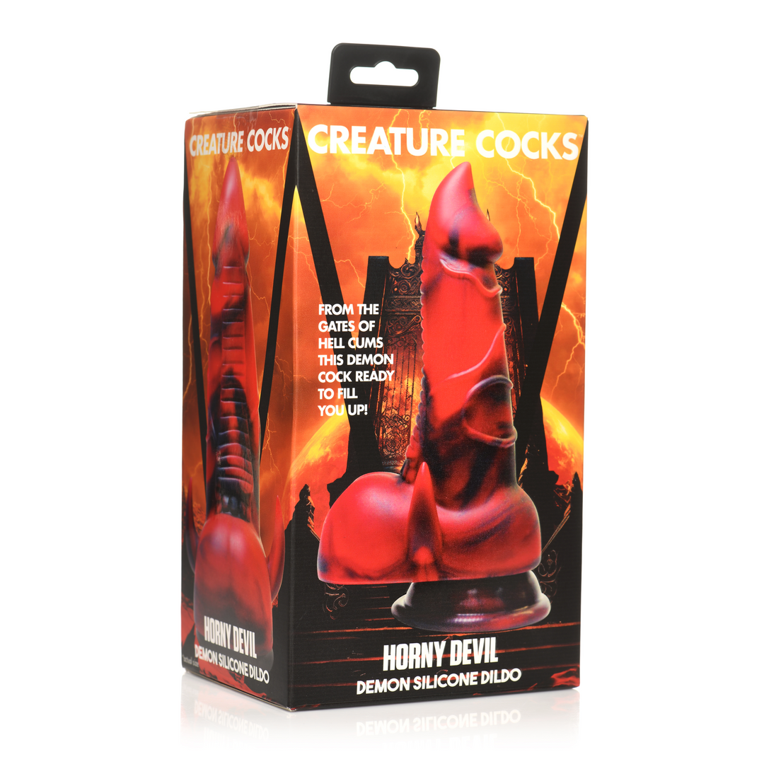 Xr brands Horny Devil - Demon Silicone Dildo - Rood (848518052988)