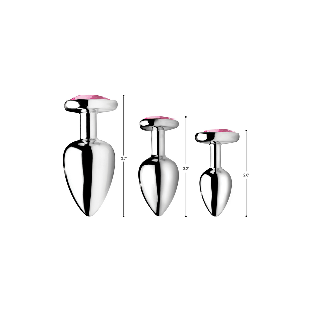 Xr brands Roze Hart - Butt Plug Set - 3 Stuks (848518033796)