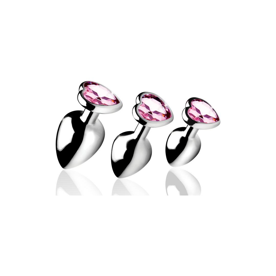 Xr brands Roze Hart - Butt Plug Set - 3 Stuks (848518033796)