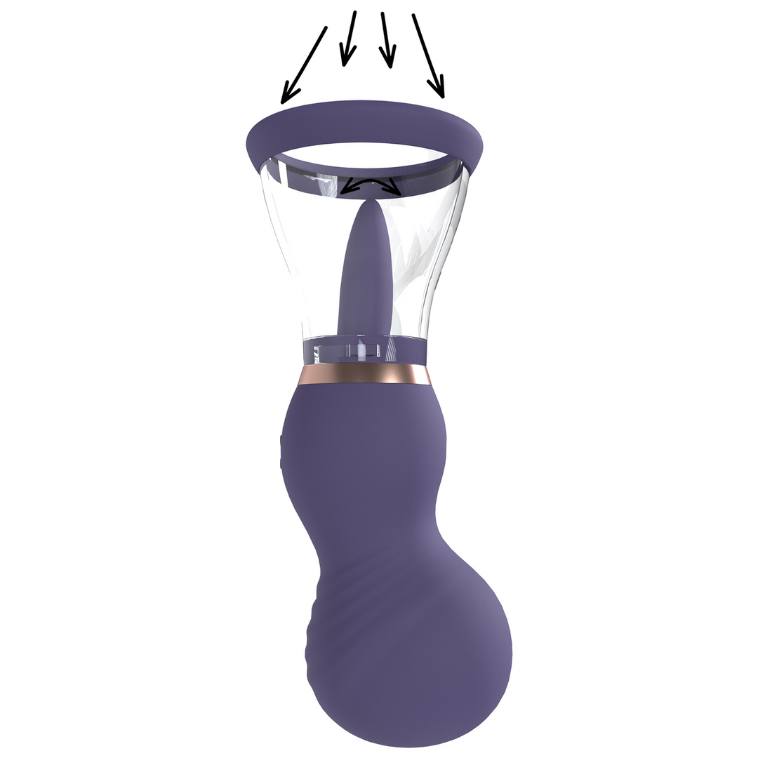 Pumped by shots Sensual - Oplaadbare Vulva en Borst Pomp - Paars (8714273054821)