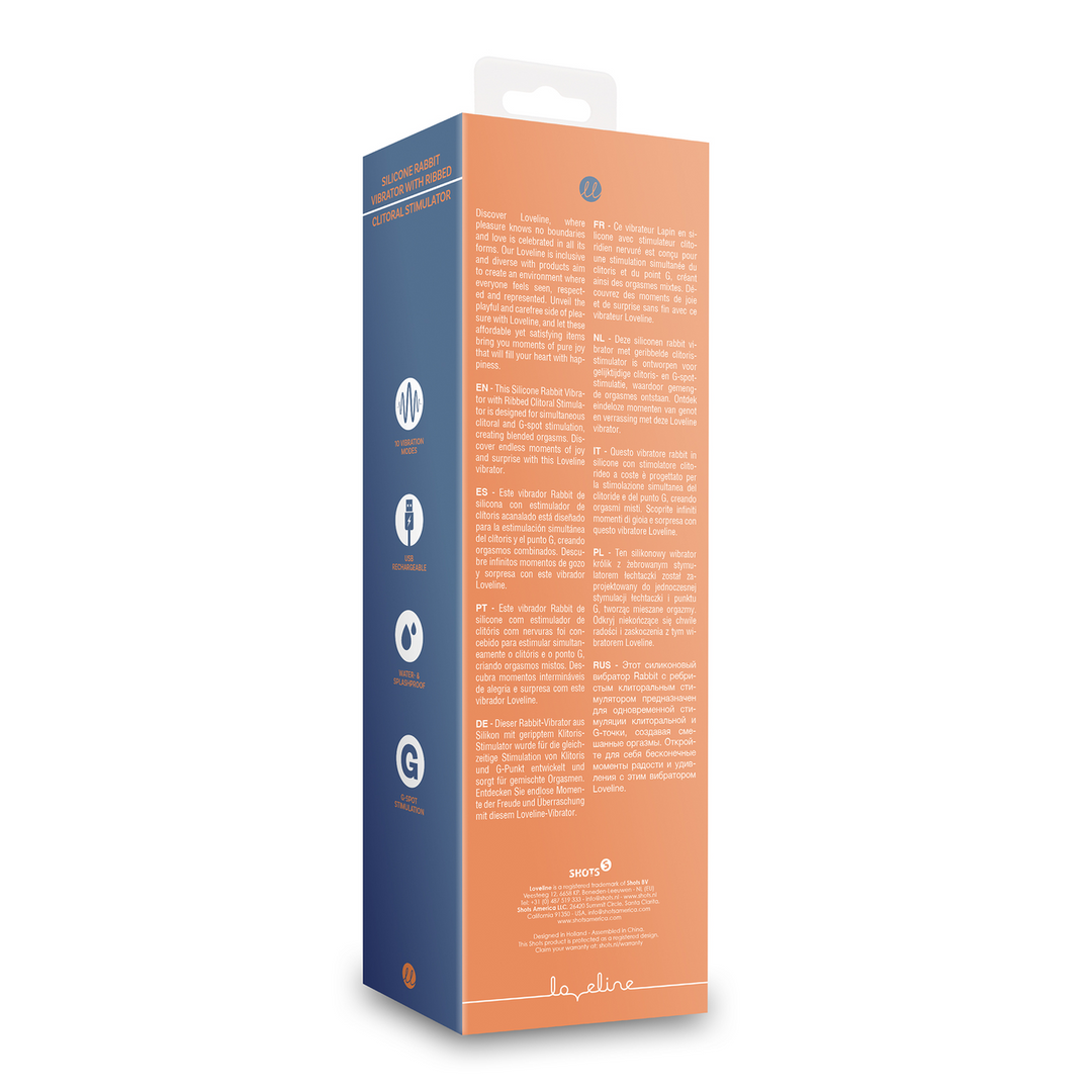 Loveline by shots Siliconen Rabbit Vibrator met Geribbelde Clitorale Stimulator - Glazed Carrots (8714273048936)