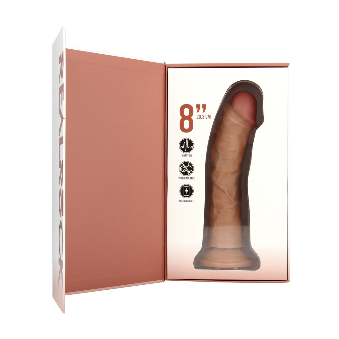 Realrock by shots Vibrerende Regular Curved Cock - 8 / 20,5 cm - Tan (8714273041715)