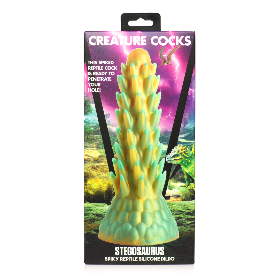 Xr brands Stegosaurus - Stekelige Reptiel Silicone Dildo - Groen (848518053282)