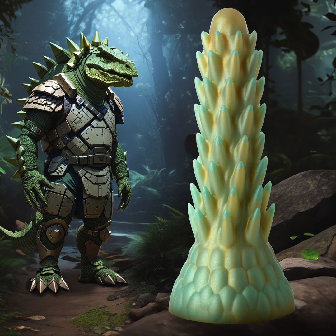Xr brands Stegosaurus - Stekelige Reptiel Silicone Dildo - Groen (848518053282)
