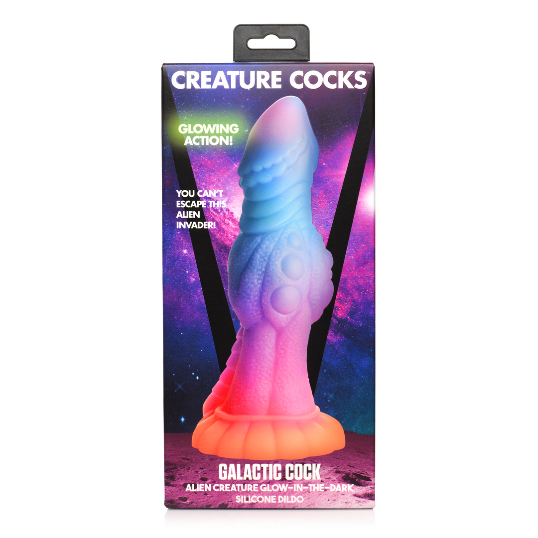 Xr brands Galactic Cock - Alien Creature Glow-in-the-Dark Silicone Dildo (848518053244)