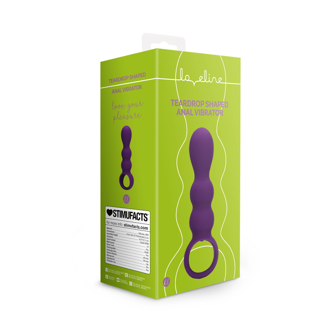 Loveline by shots Druppelvormige Anaal Vibrator - Helder Paars (8714273050748)