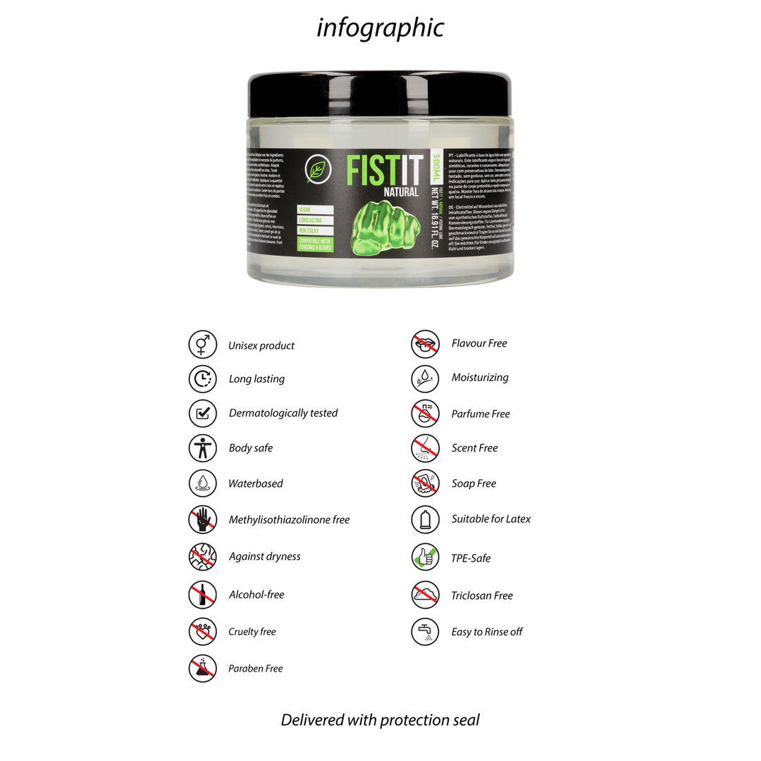 Fist it by shots Natuurlijke Watergebaseerde Glijmiddel - 17 fl oz / 500 ml (7423522569542)