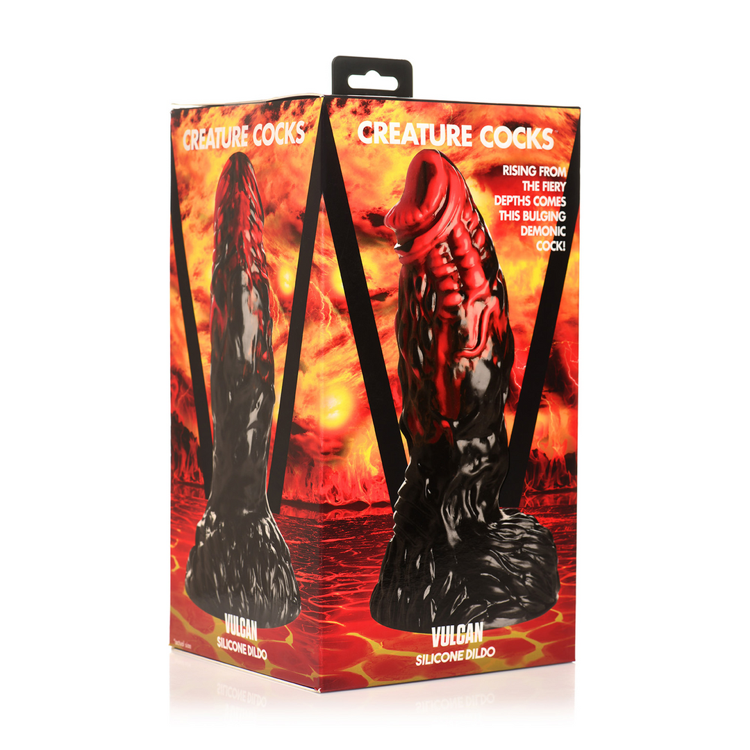 Xr brands Vulcan - Siliconen Dildo - Zwart/Rood (848518053718)