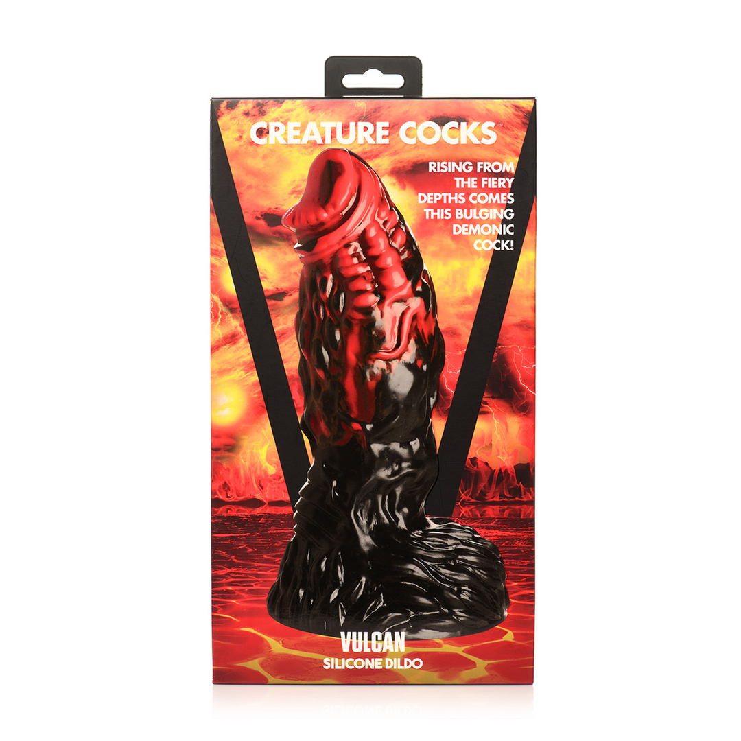 Xr brands Vulcan - Siliconen Dildo - Zwart/Rood (848518053718)